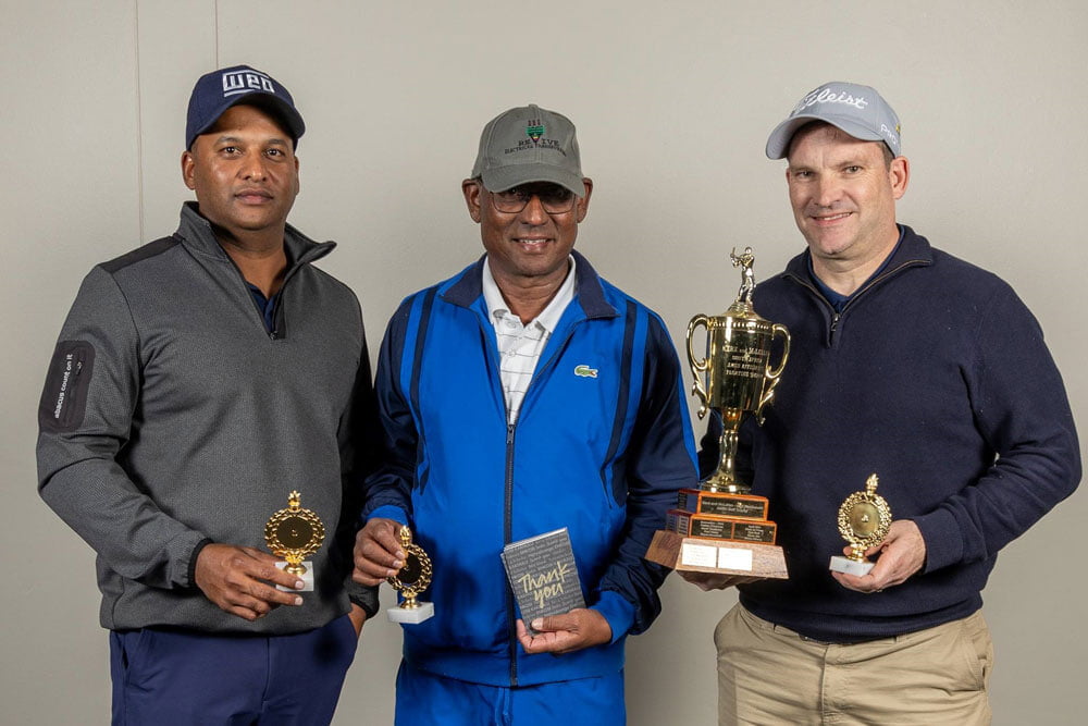 The winning fourball team at the AMEU Affiliates Golf Day 2024 was the team from WEG Africa consisting of Dillon Govender; Gareth Stanford; Rynard Potgieter and Andrew Halloway.